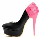 fashion sexy knight black with bright red high heels/rivets spring pumps