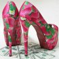 fancy pink fish mouth shoes high heel/sweet strawberry high heel shoes