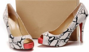Sexy Snake Red Peep-toe Shoes for Women