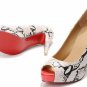 Sexy Snake Red Peep-toe Shoes for Women