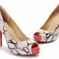 Sexy Snake Red Peep-toe Shoes for Women