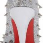 latest 2012 mature women bright silver patent shoes with spike