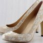 graceful ladies' spring and summer classic high heel shoes/lace leather&low platform