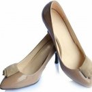 popular simple style with pleated flower grey low platform high heel shoes