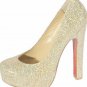 Beautiful elegant sexy women red sole platform shoes/royal golden high heel shoes