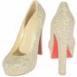 Beautiful elegant sexy women red sole platform shoes/royal golden high heel shoes