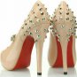 Brand name wedding shoes ladies pumps/shiny rivets&pink patent high heel shoes