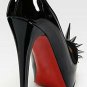 stunning knight black patent leather with edgy rivets high heel shoes
