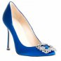 stunning navy blue patent leather with square diamond low platform high heel shoes
