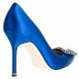 stunning navy blue patent leather with square diamond low platform high heel shoes