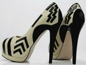 fashion comfortable unique stripe pattern with cute fish toe high heel shoes