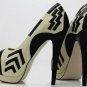fashion comfortable unique stripe pattern with cute fish toe high heel shoes