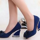 012 fashion lovely lady genuine leather shoes hot selling/elegant fashion ladies' square heel shoes