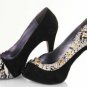 2012 new black diamond Genuine Leather shoes for romantic lady/special design high heel shoes