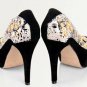 2012 new black diamond Genuine Leather shoes for romantic lady/special design high heel shoes
