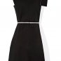 latest tight fashion top quality bandage dress/classic black with white knee height dress