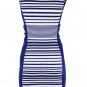 sexy bandage dress/blue with white zebra stripped round collar bandage dress