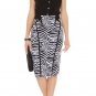 special top design black clothes &black with white wavy  knee height sleeveless bandage dress