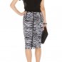 special top design black clothes &black with white wavy  knee height sleeveless bandage dress
