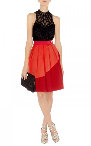 fashion special top design lace cut-outs clothes& sexy red simple style bandage dress