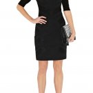 popular black with shiny diamond round collar knee height bandage dress