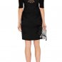 popular black with shiny diamond round collar knee height bandage dress