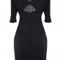 popular black with shiny diamond round collar knee height bandage dress