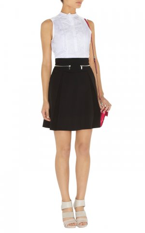 fair ladies' career elegant suit/black dress with white lace flower coat and thin chaim  belt  suit