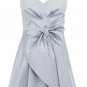 ladies' bandage dress/soft silver attractive pleated flower style with V-neck dress
