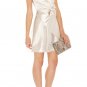 royal golden silk pleated flower bandage dress/v-neck and sleeveless bandage dress