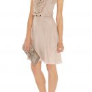 fair ladies' grey silk material with pleated flower style/ sleeveless and v-neck sexy bandage dress