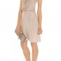 fair ladies' grey silk material with pleated flower style/ sleeveless and v-neck sexy bandage dress