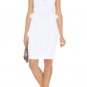 elegant white lace cut-outs bandage dress/round collar and sleeveless dress