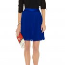 stunning royal blue pleated soft graceful overskirt / knee height bandage dress