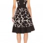 graceful black with white color & party and evening knee height bandage dress