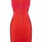 sexy evening and party hot red sleeveless&v-neck &knee height bandage dress