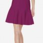 awesome claret swing-skirted slip/knee height evening&party bandage dress