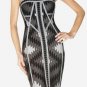 2012sexy bandage dress/white and black special geometric bandage dress