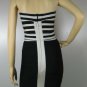 tight fashion black with white color coat with black dress bandage dress