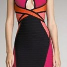 sexy ladies' evening special design red with black sleeveless bandage dress