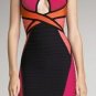 sexy ladies' evening special design red with black sleeveless bandage dress