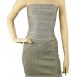 Banded beauty/grey sweetheart off-the-shoulder bodycon linen knee height bandage dress