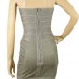 Banded beauty/grey sweetheart off-the-shoulder bodycon linen knee height bandage dress