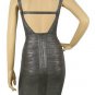 flattering glitter grey baldric &backless knee height evening&party bandage dress