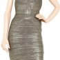 flattering glitter grey baldric &backless knee height evening&party bandage dress