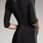 famous hot on sell black career&casual round neckline &half sleeve bandage dress
