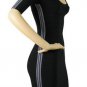 famous hot on sell black career&casual round neckline &half sleeve bandage dress