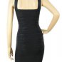 flattering special design black v-neck &scoop back with wrapped back-neck bandage dress