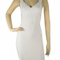 attractive baldric &v-neck stripped white color knee height evening bandage dress