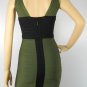flattering banded beauty dress/ green &v-neck &backless bandage dress